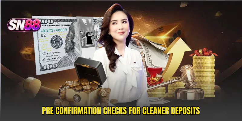 Pre confirmation checks for cleaner deposits